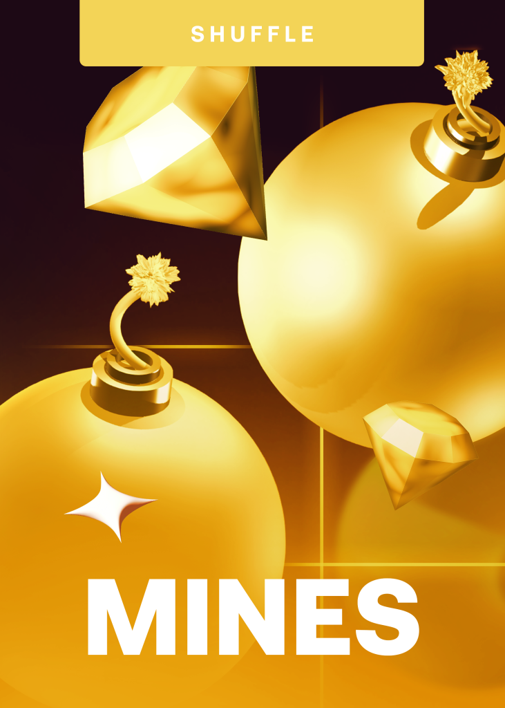 Dodge the Mines and land the Diamonds to achieve unseen Wins on Shuffle.com with Shuffle Rewards