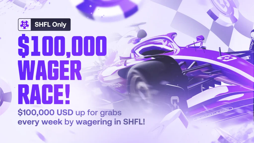 $100,000 SHFL Wager Race Leaderboard on shuffle.com